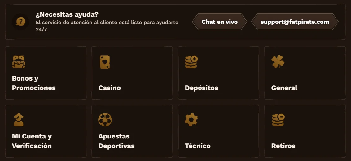 FatPirate Casino Atención al cliente